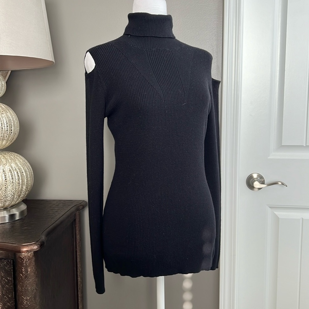 Angel Eye Derby Black Crop Turtleneck Sweater main image 0